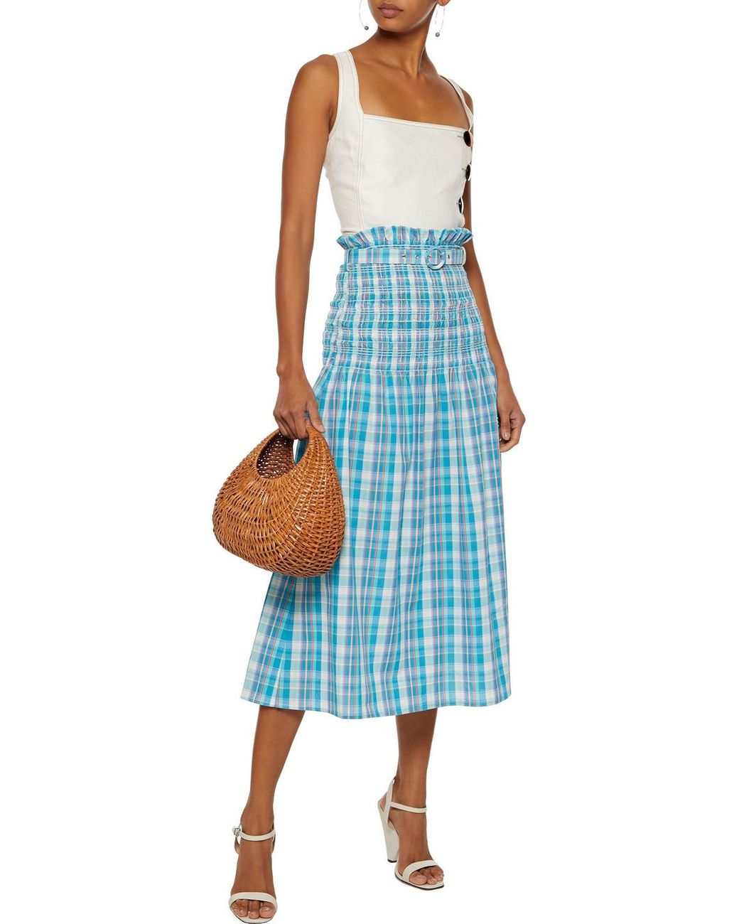 Nicholas crinkle denim skirt Clearance