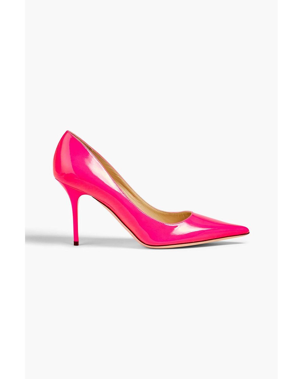 Jimmy Choo Agnes Neon Glossed Pumps in Pink | Lyst Canada