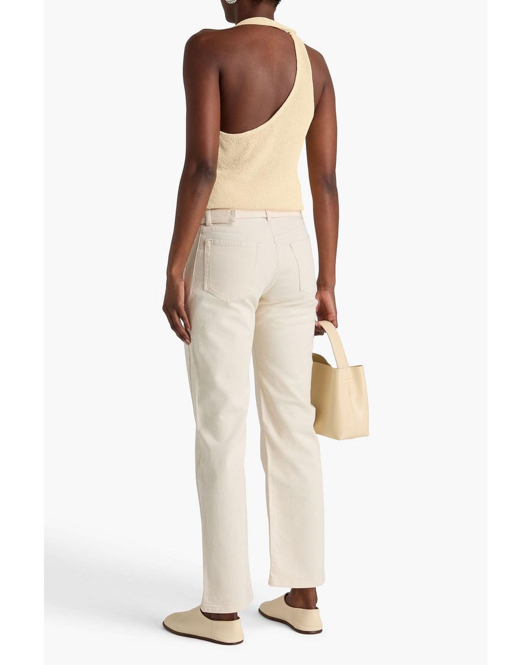 Proenza Schouler Natural Knitted Halterneck Top