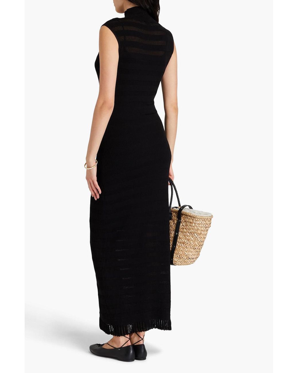 Claudie Pierlot Black Cotton-Blend Maxi Dress