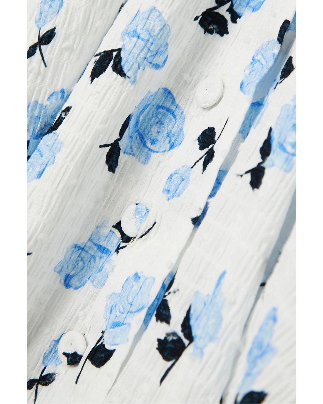 Emilia Wickstead Blue Allegra midirock aus strukturierter stretch-baumwolle mit blumenprint