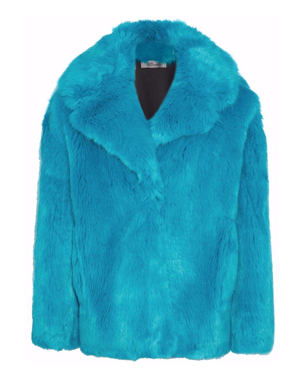 Diane von Furstenberg Faux Fur Coat Turquoise in Blue | Lyst