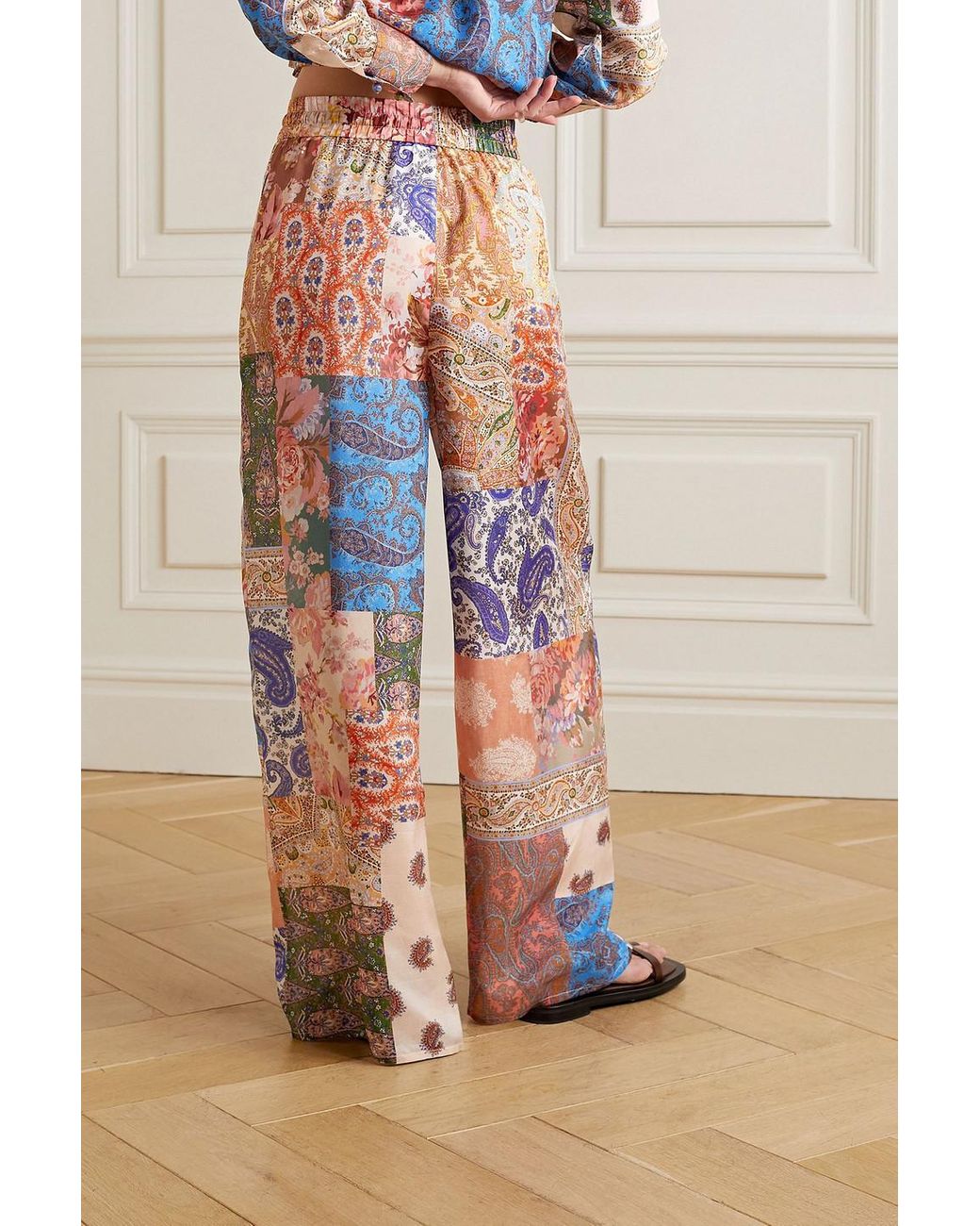 Zimmermann Devi Printed Silk Wide-leg Pants | Lyst