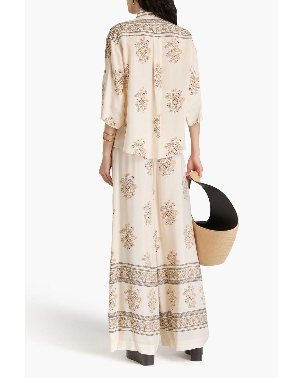 Zimmermann Natural Printed Crepe De Chine Shirt