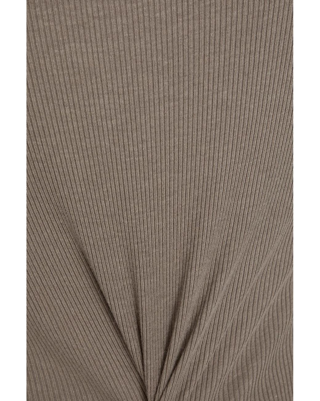 ÉTERNE Natural Ribbed Jersey Maxi Dress