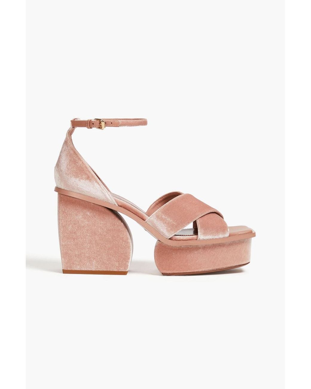 Zimmermann Velvet Platform Sandals in Pink | Lyst UK