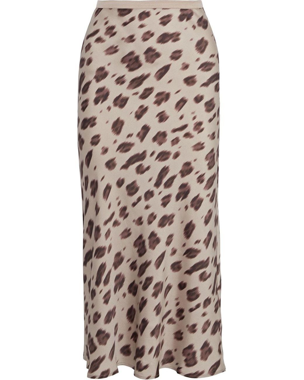Anine Bing Bar Leopard-print Silk-satin Skirt in Brown | Lyst