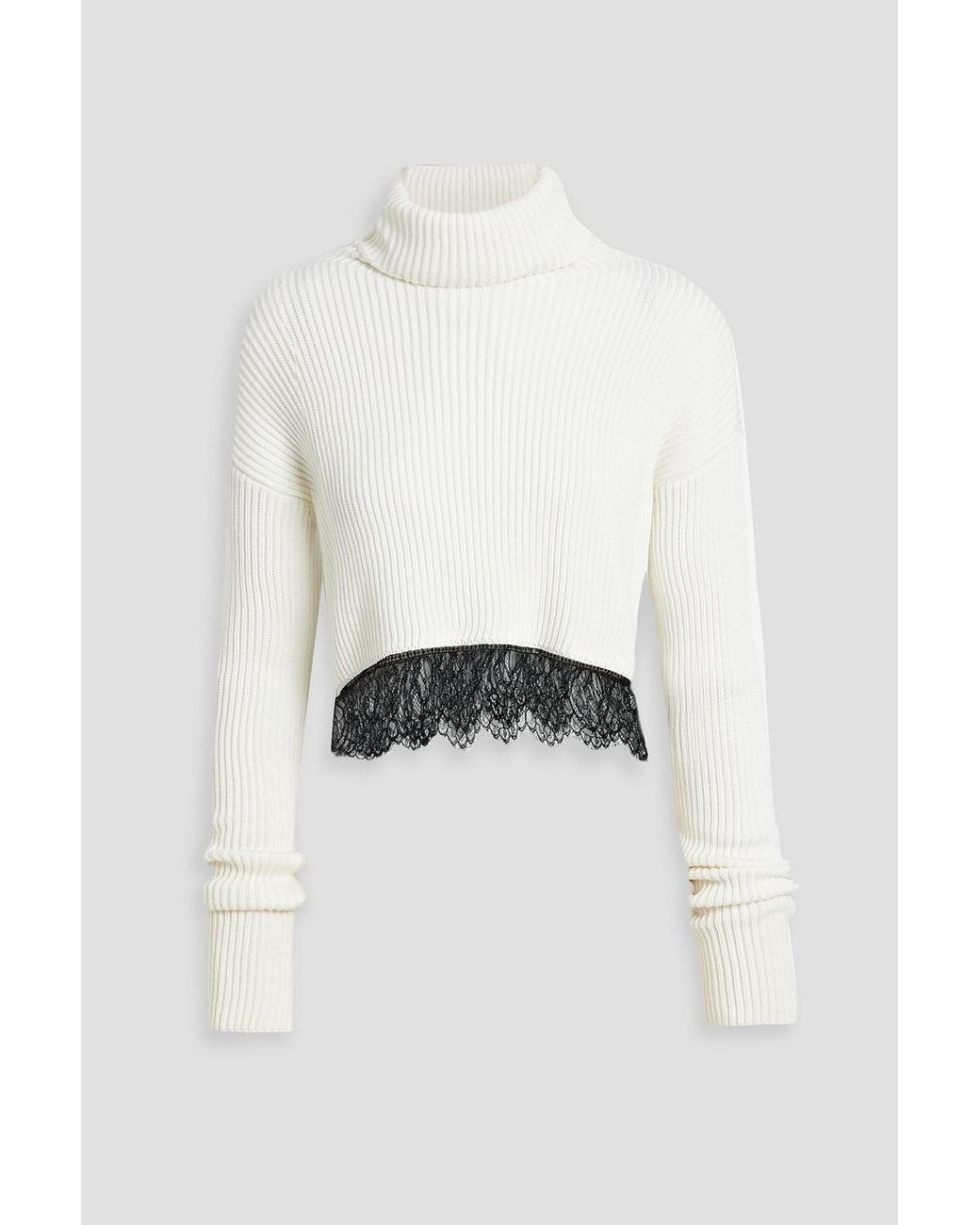 White cropped deals turtleneck sweater