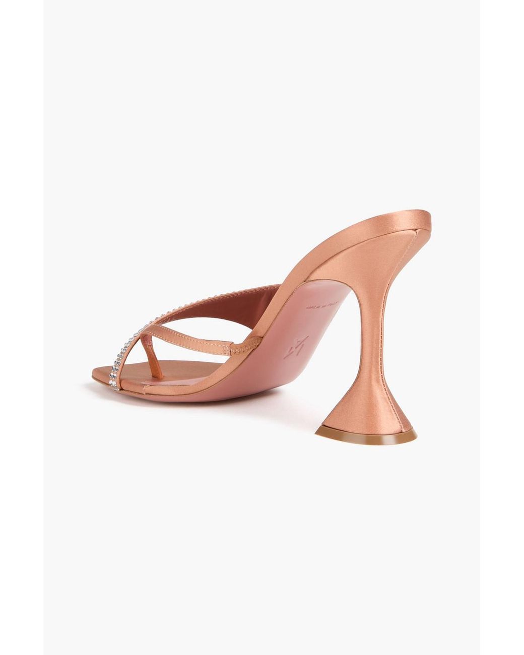 AMINA MUADDI Pink Shiona Crystal-Embellished Satin Mules