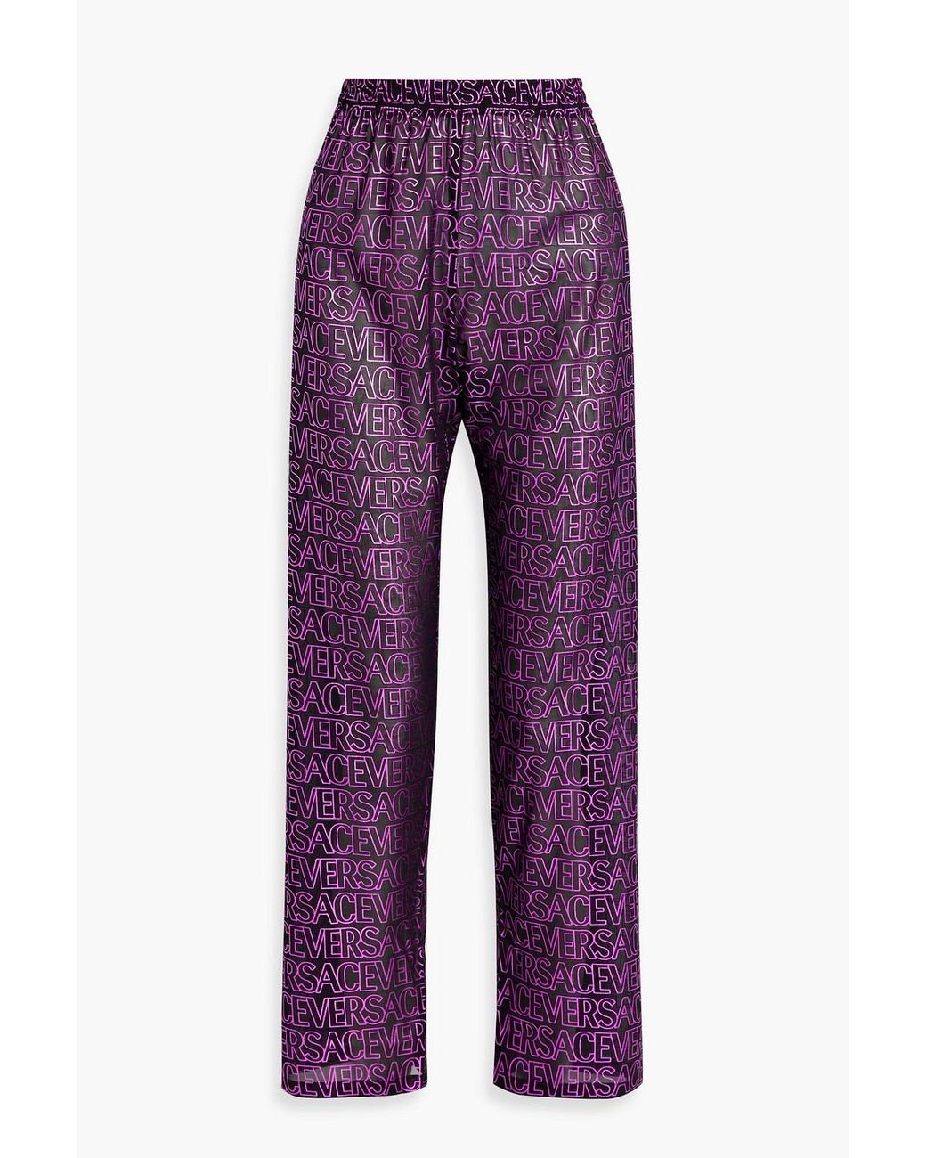 パンツ VERSACE Woman Pants Violet 10098441A06838 1LD60 Versace Outlet: satin pants - Violet | Versace pants