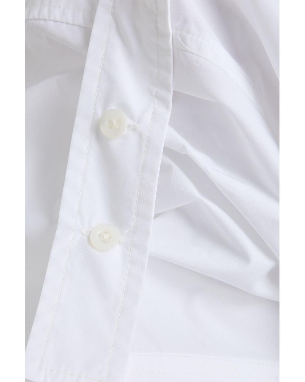3.1 Phillip Lim White Pleated Cotton-Blend Poplin And Canvas Mini Shirt Dress