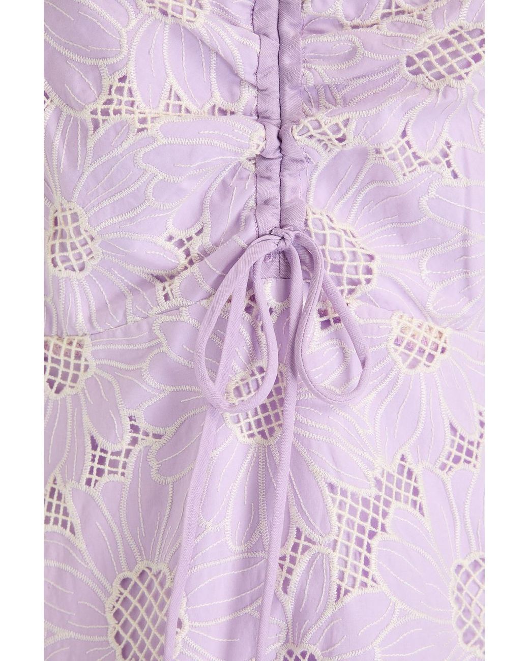Sandro Purple Ruffled Broderie Anglaise Mini Dress