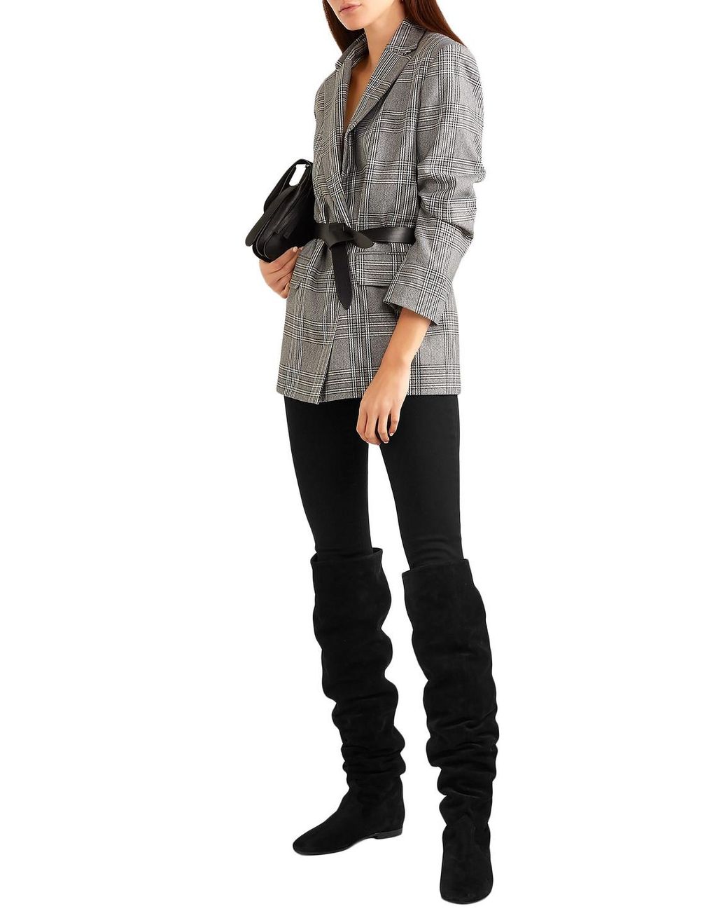 Isabel Marant Ranald Suede Over the knee Boots in Black Lyst Australia
