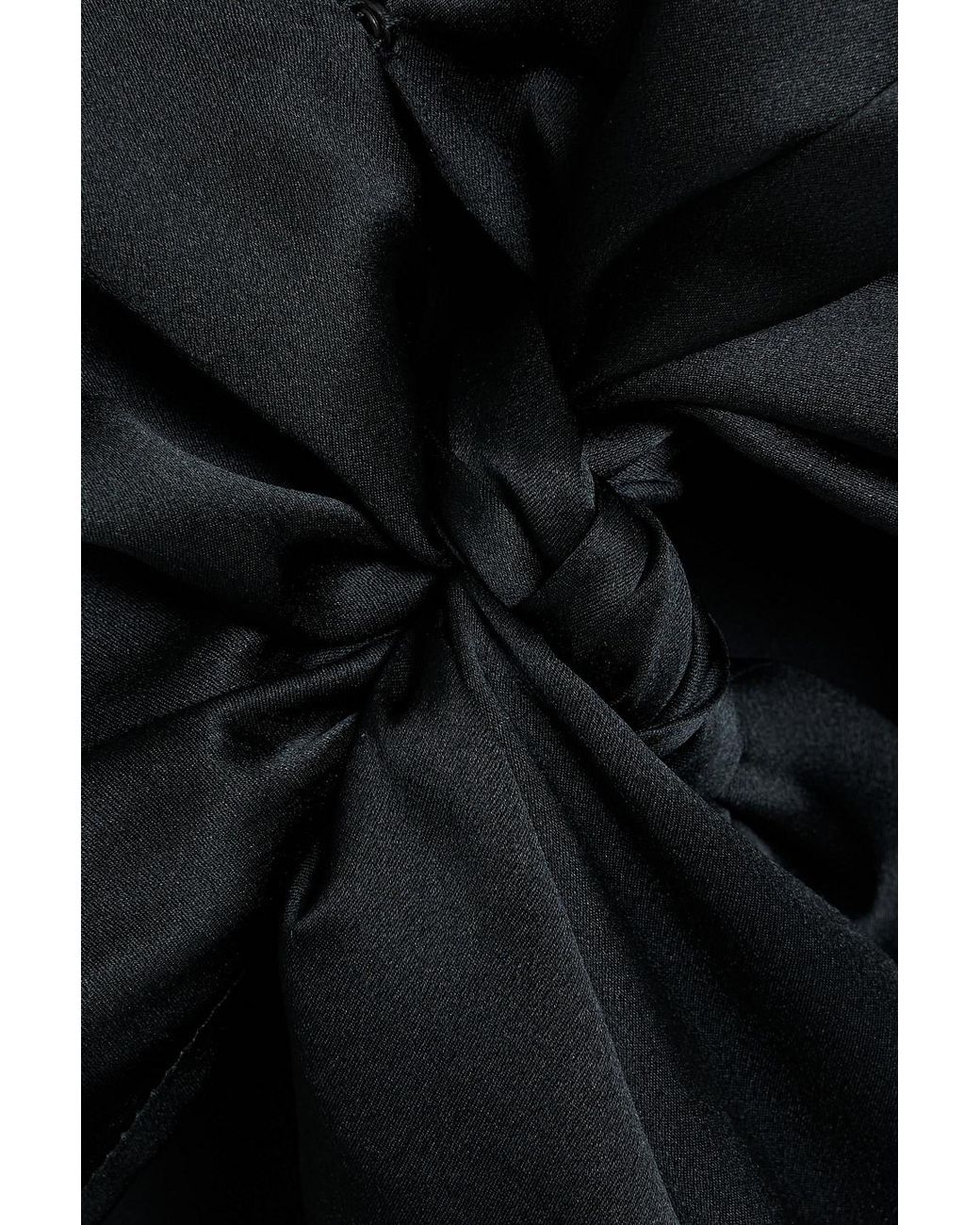 The Sei Black Tie-Front Silk-Satin Top