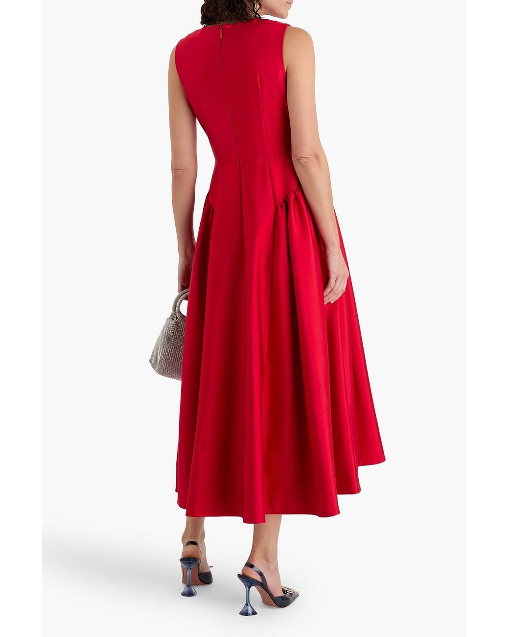 open lace back dress Rachel Gilbert Women's Sawyer Dress, Red, Wool/Silk, 4