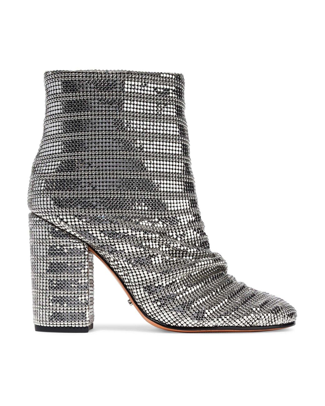 SCHUTZ SHOES Chainmail Ankle Boots Silver in Metallic Lyst