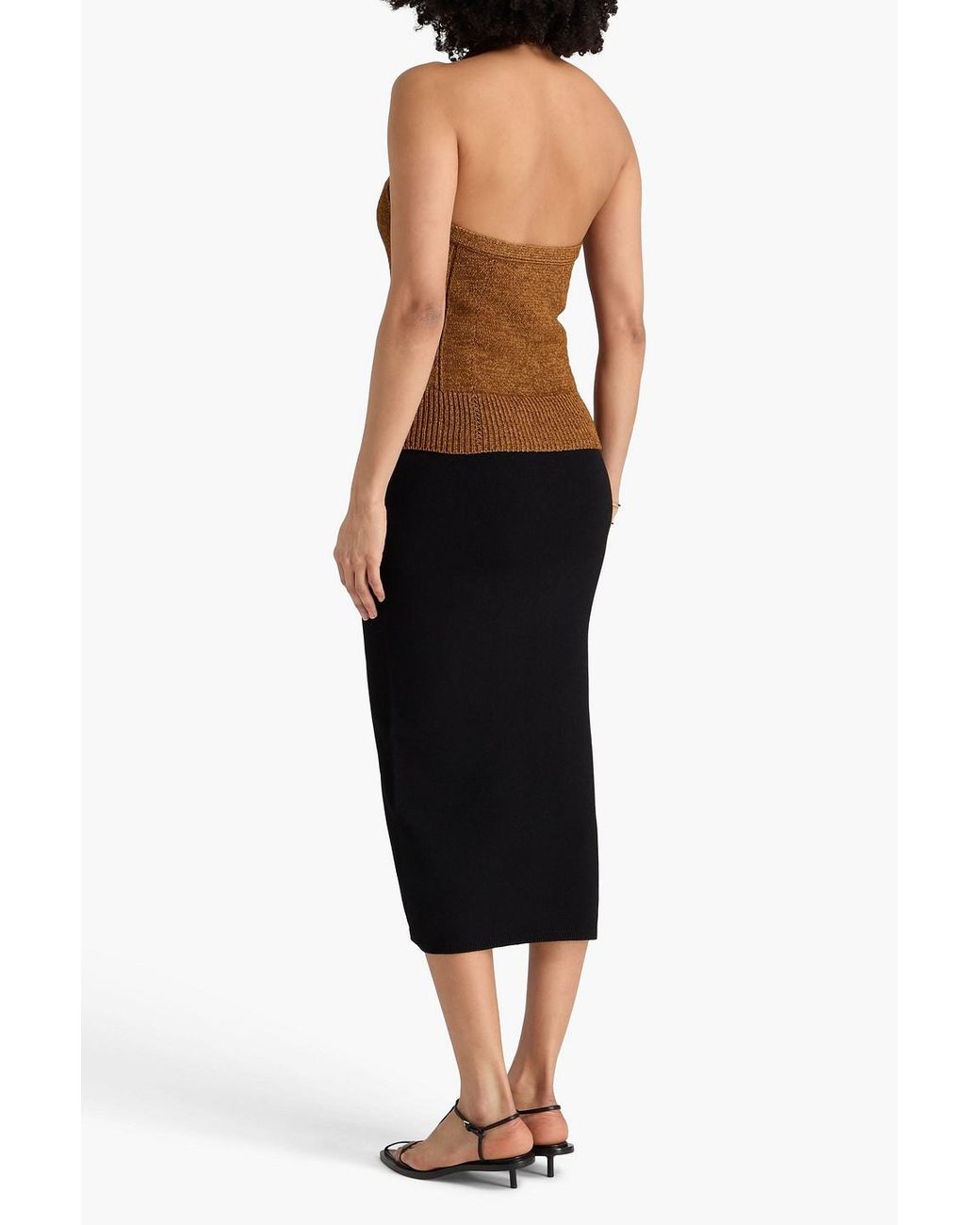 Proenza Schouler Brown Knitted Halterneck Top