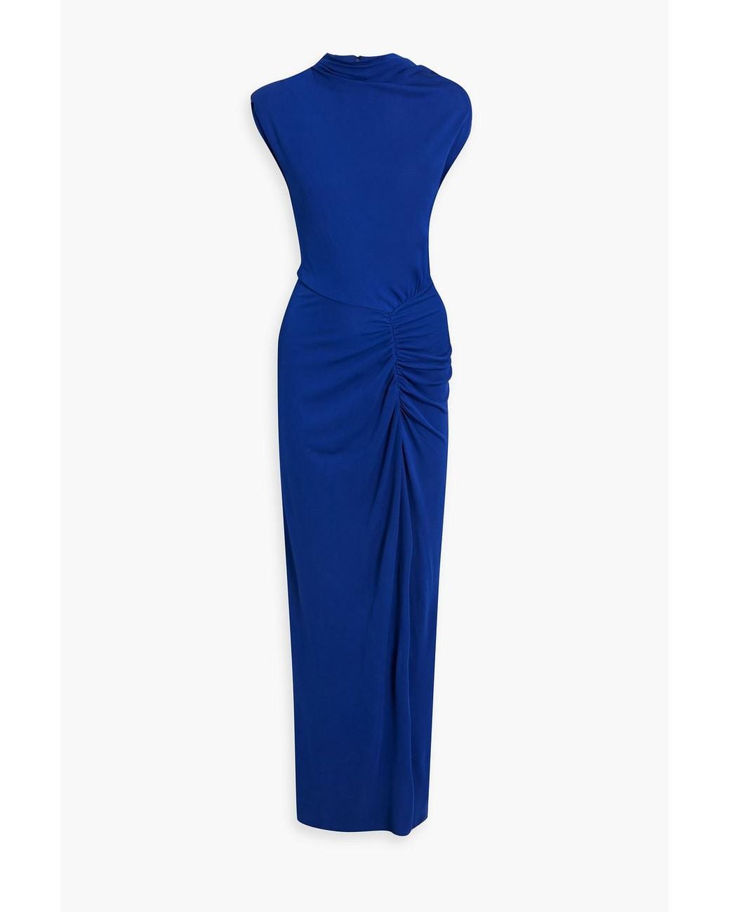 Diane von Furstenberg Apollo Ruched Jersey Maxi Dress in Blue | Lyst