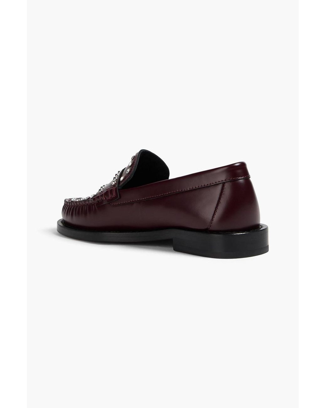 Sandro Embellished Leather Loafers in Red | Lyst UK