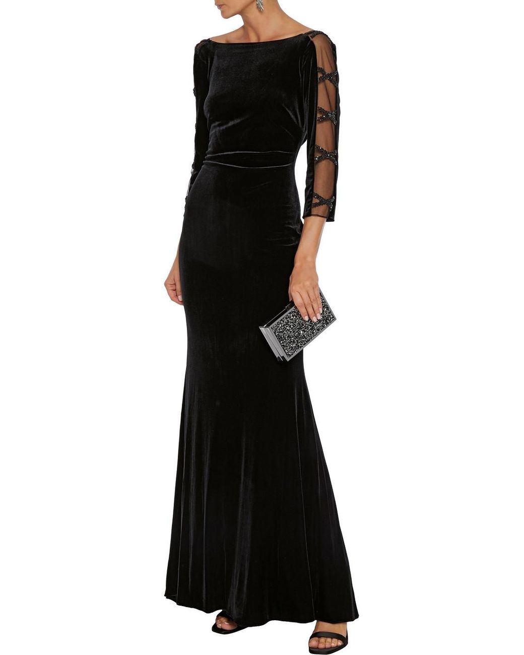 badgley mischka velvet dress
