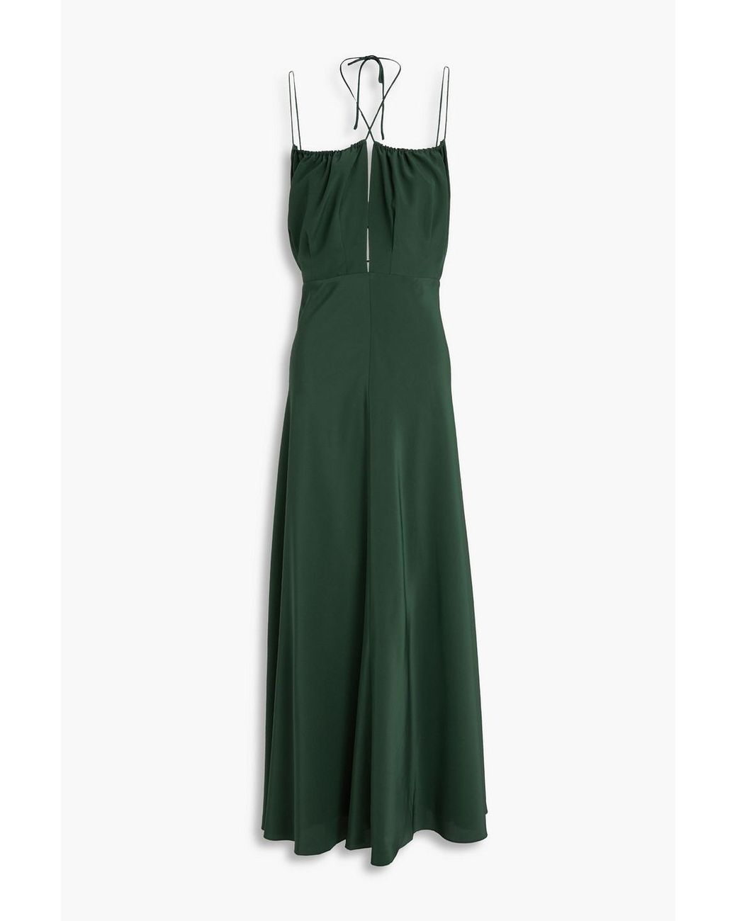 green emerald velvet dress V-Neck Slip Dress, Bottle Green  Kick Pleat