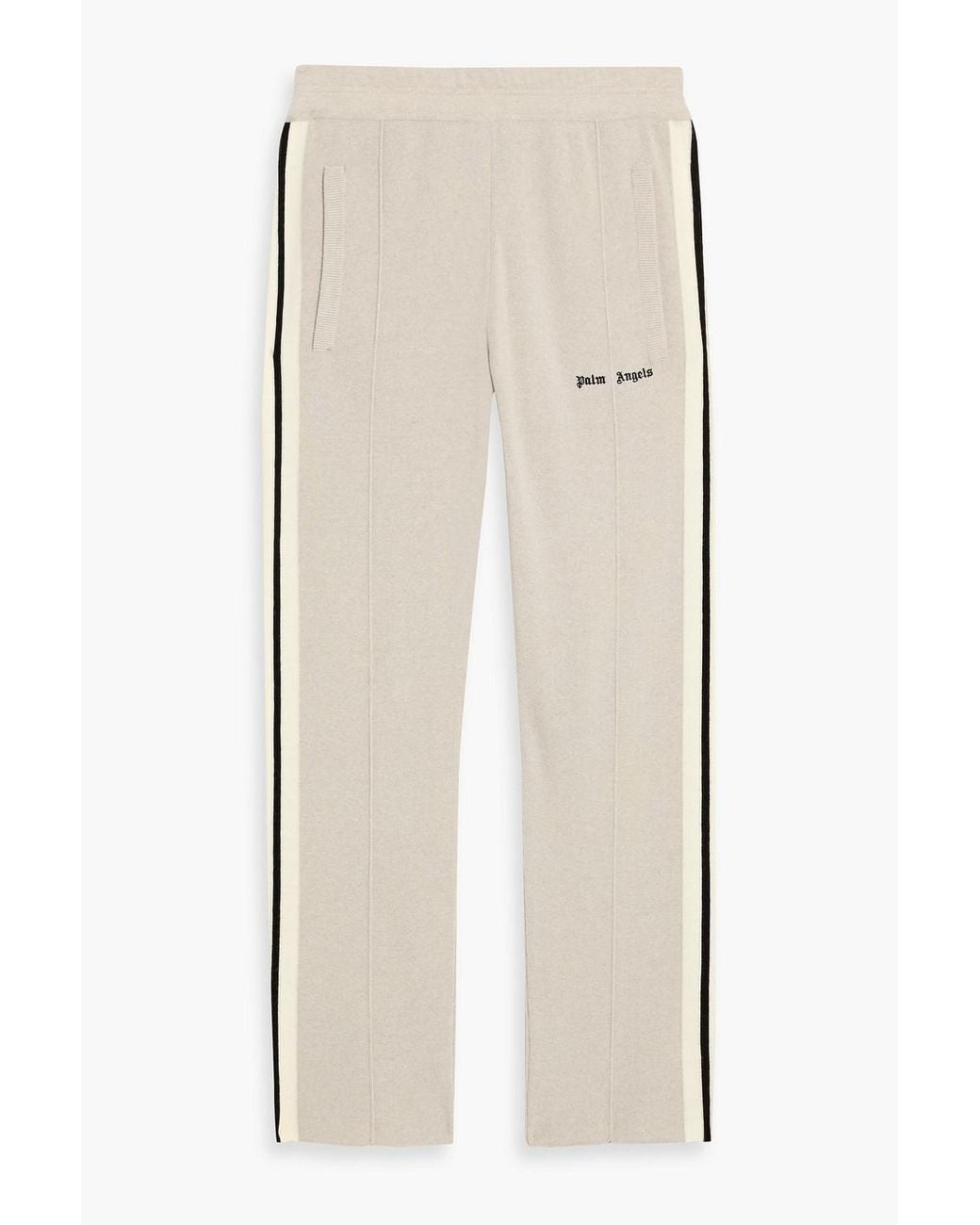 Palm Angels Natural Knitted Track Pants for men