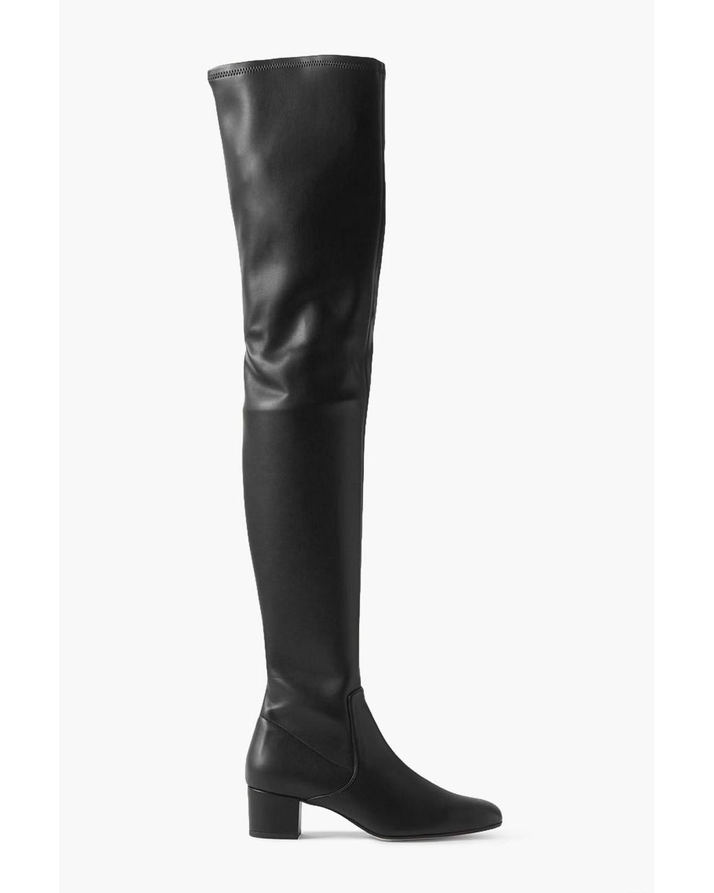 STAUD Aimee Faux Stretch leather Over the knee Boots in Black Lyst UK