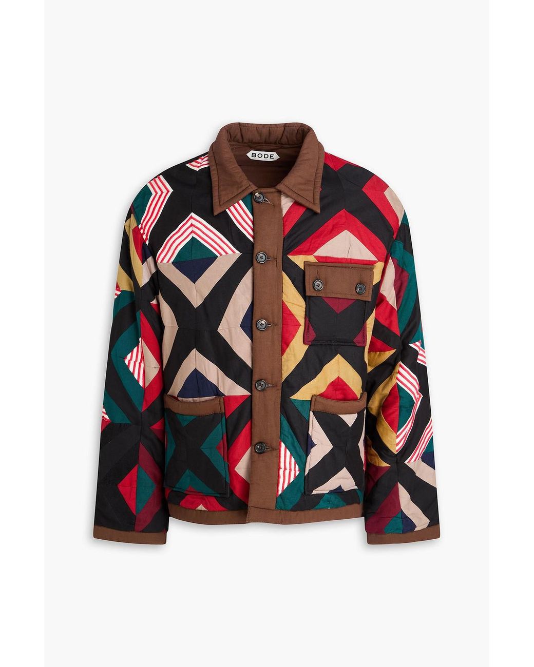 Bode Red Patchwork Cotton Jacket for men