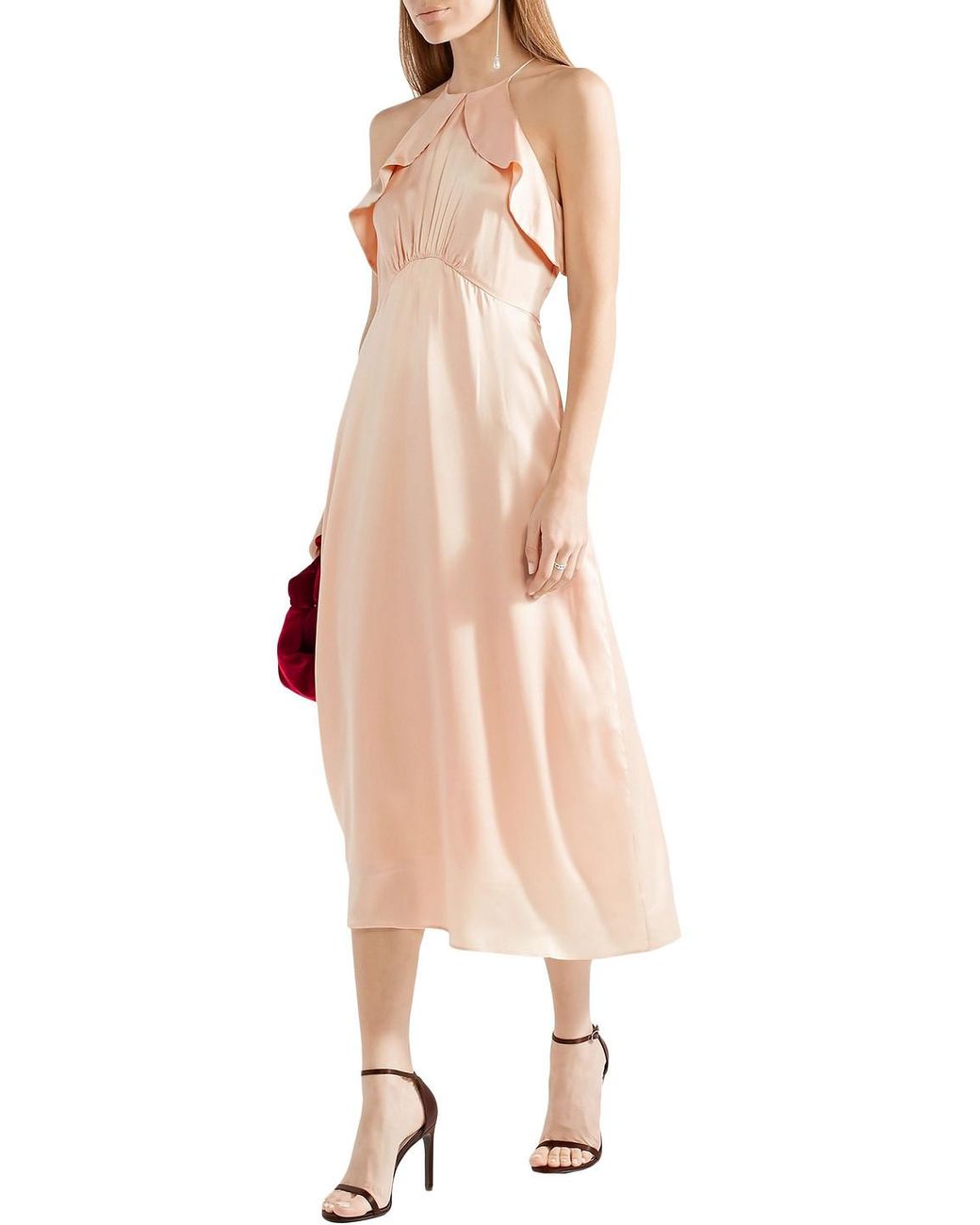 satin silk midi dress