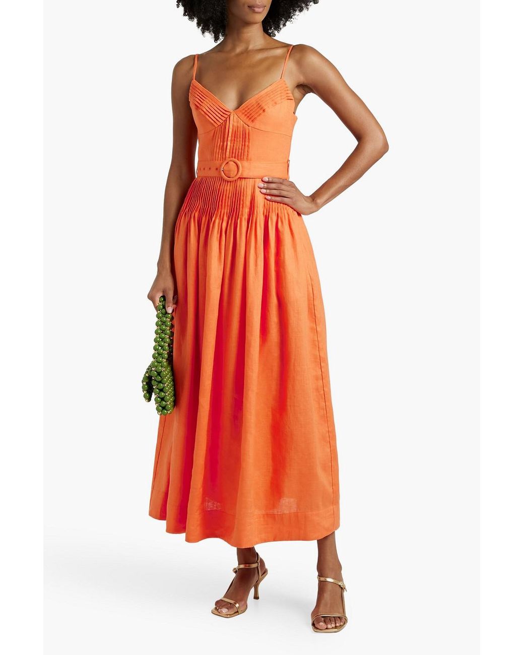 chinese dress ladies Nicholas Athena Linen Midi Dress