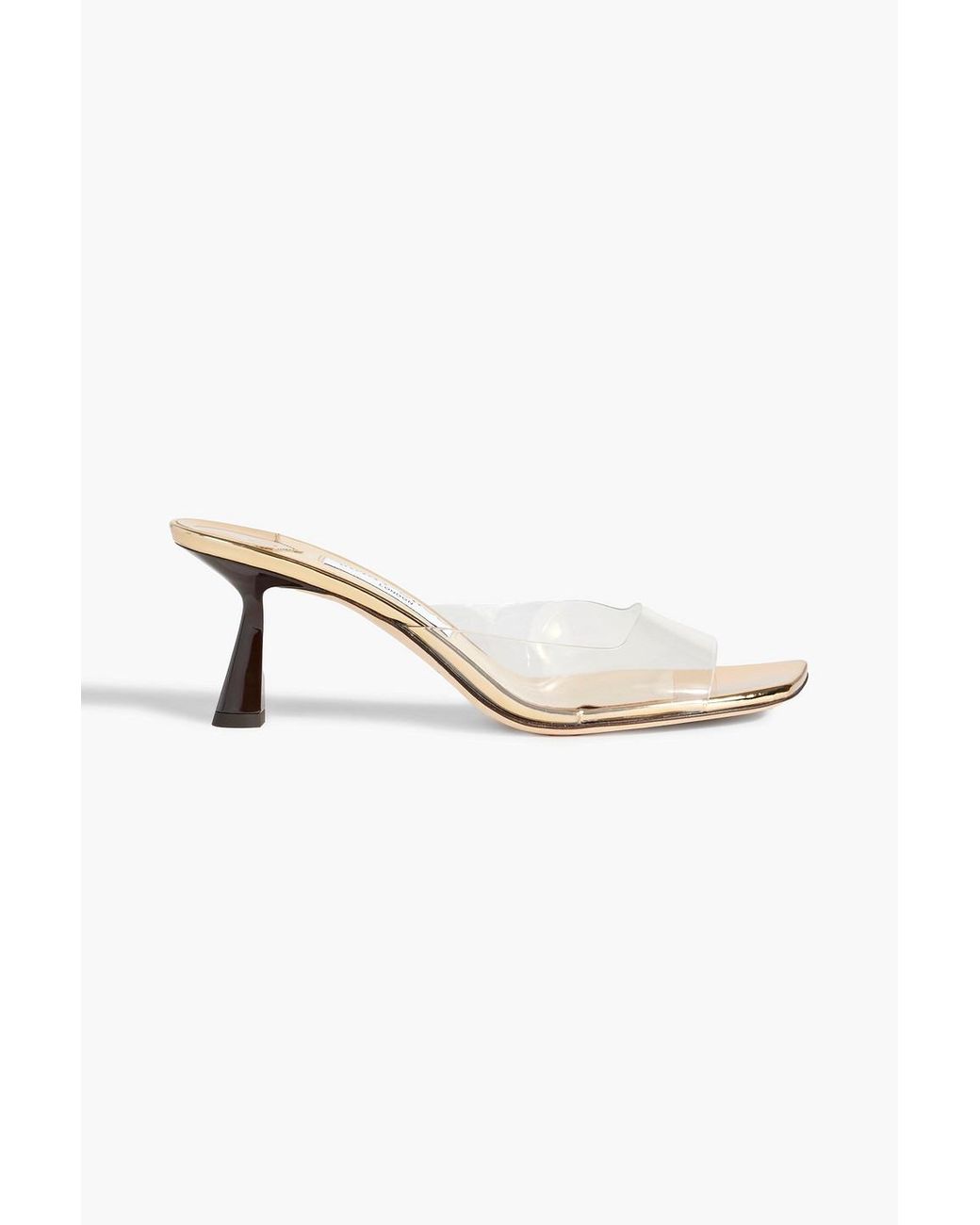 Jimmy Choo Zania 65 Pvc And Mirrored leather Mules in White Lyst