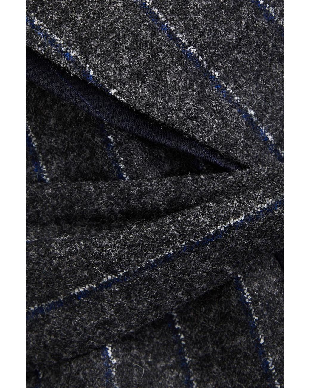 Dolce & Gabbana Black Wrap-effect Pinstriped Felt Jacket