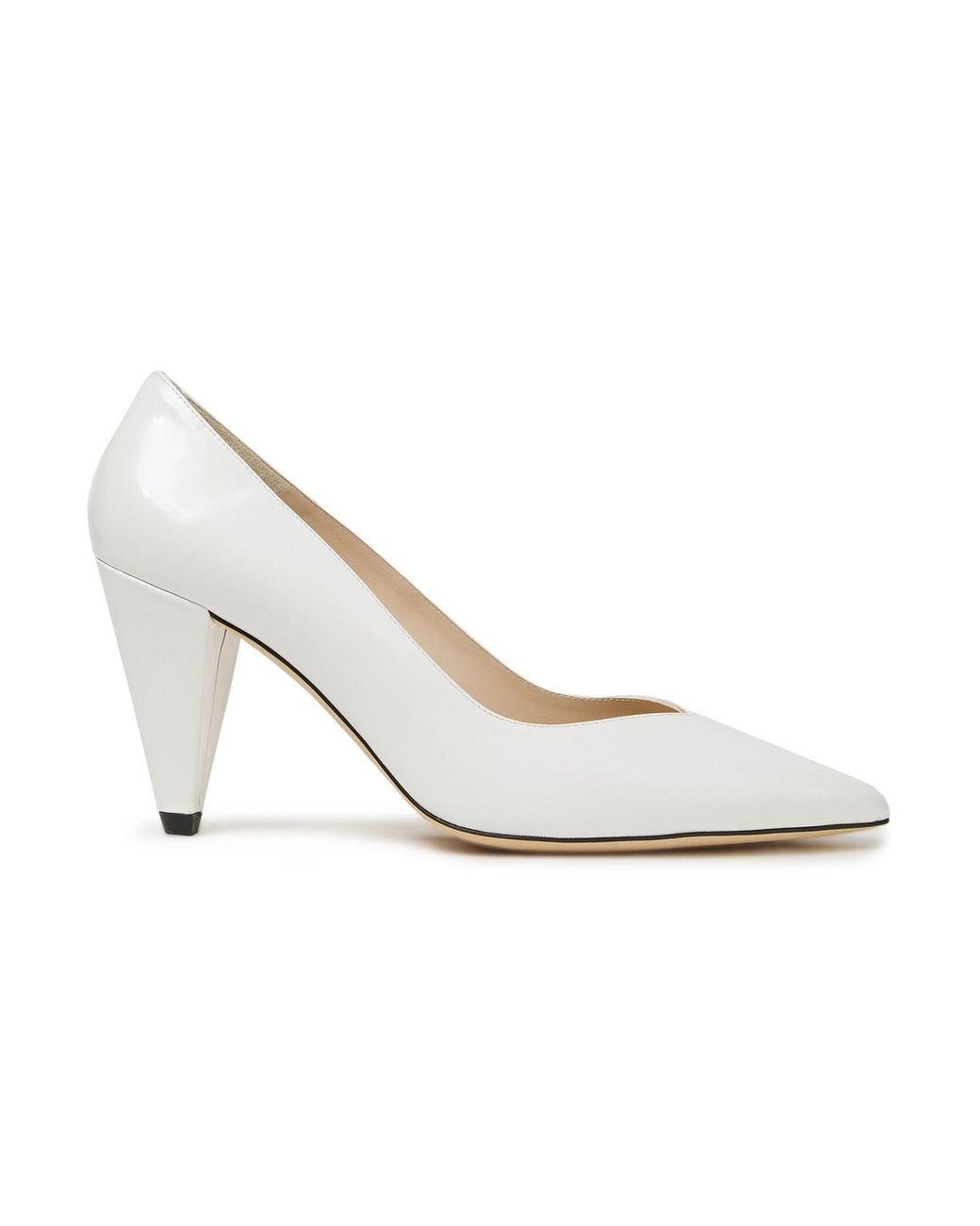 Sandro Polished Leather Pumps in White | Lyst