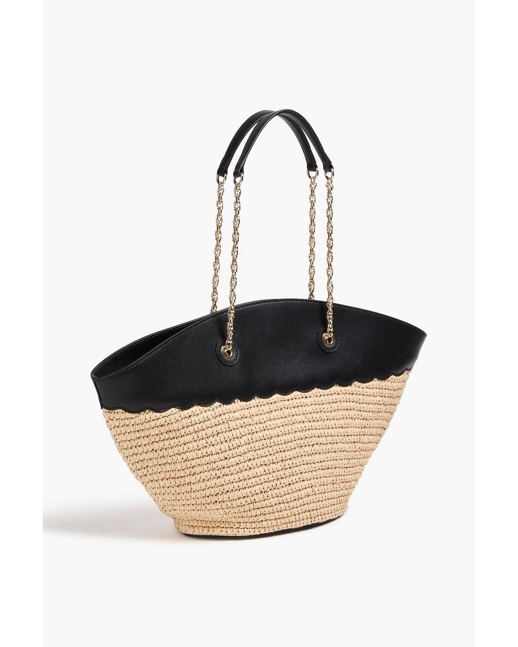 Claudie Pierlot Black Leather And Paper Tote
