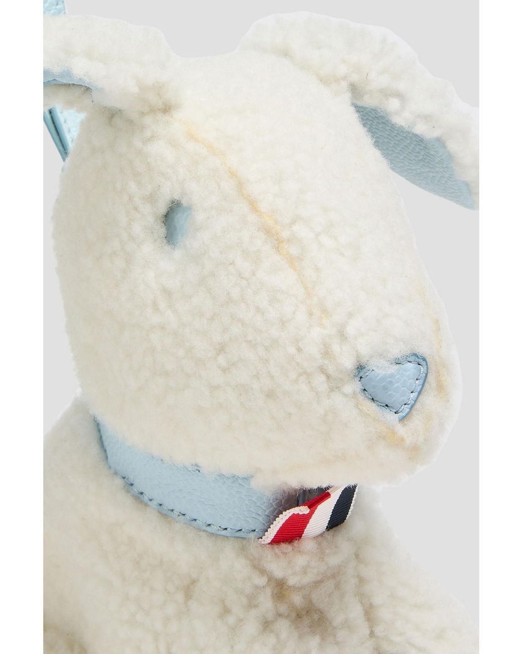 Thom Browne White Rabbit Small Leather-Trimmed Shearling Cross-Body Bag