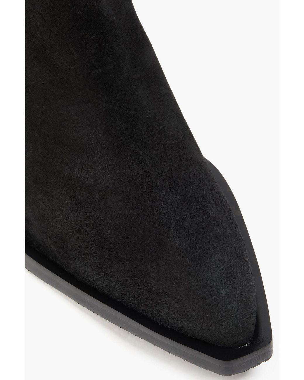 Stuart Weitzman Black Tate Suede Cowboy Boots