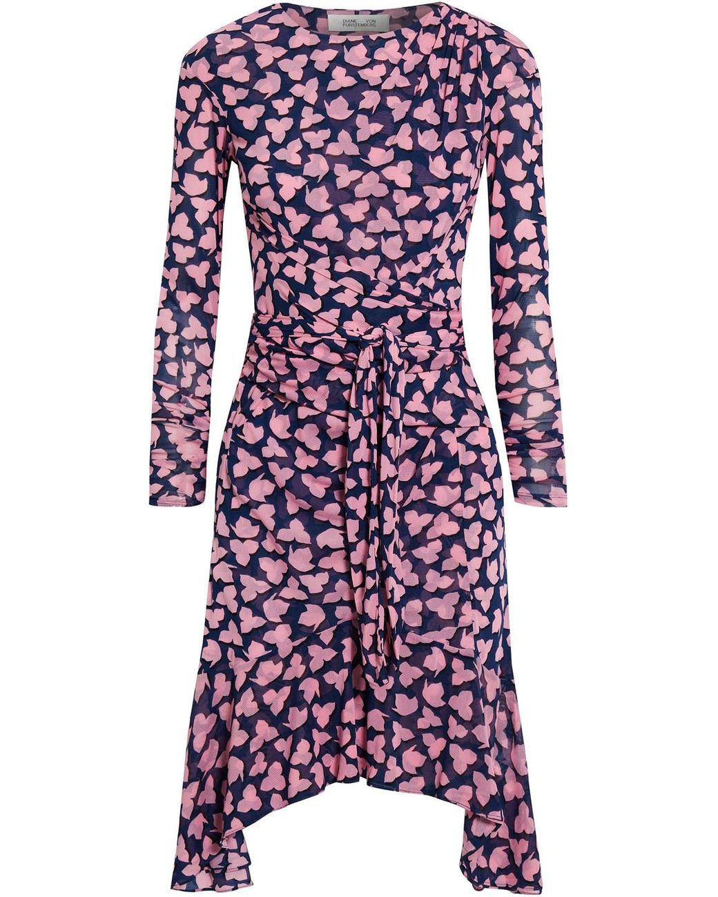 Sahara Asymmetric Printed Mesh Dress 