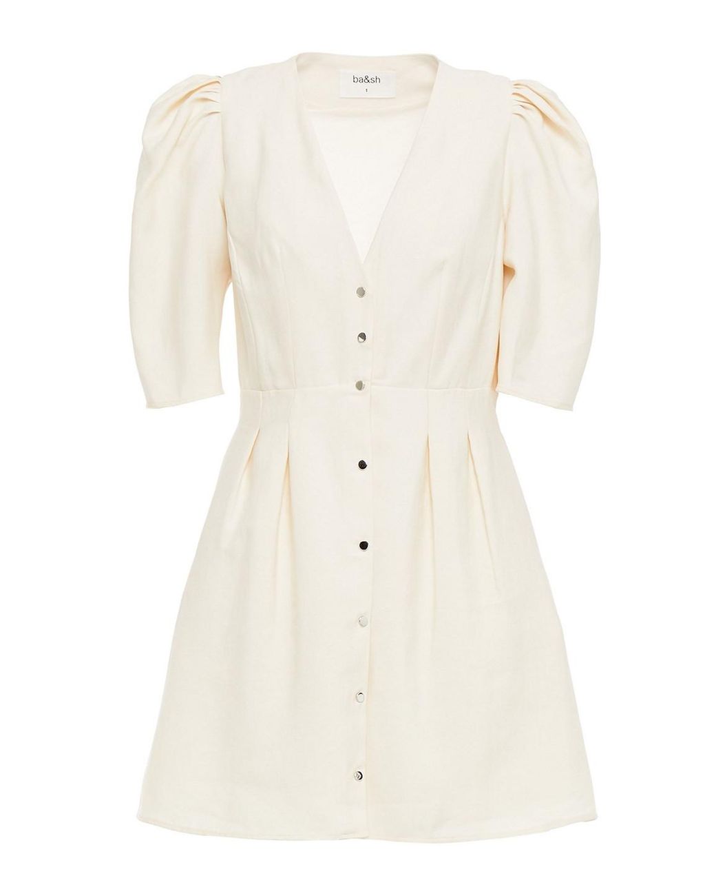 Ba&sh Linen Astrid Pleated Lyocell-blend Mini Dress in Ecru (Natural ...