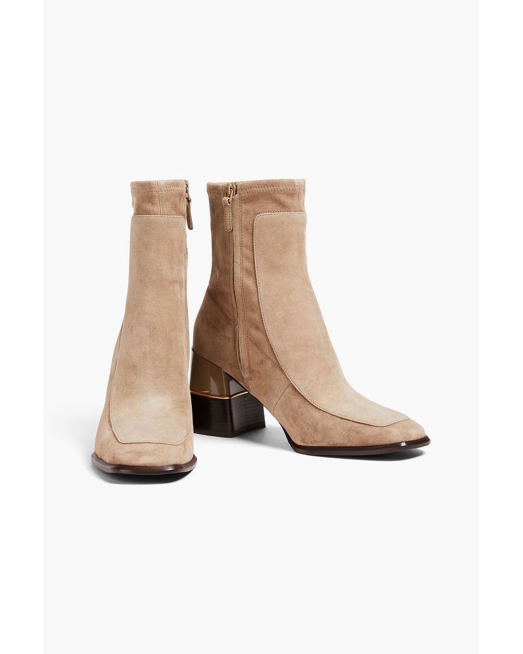 Tory Burch Natural Suede Ankle Boots