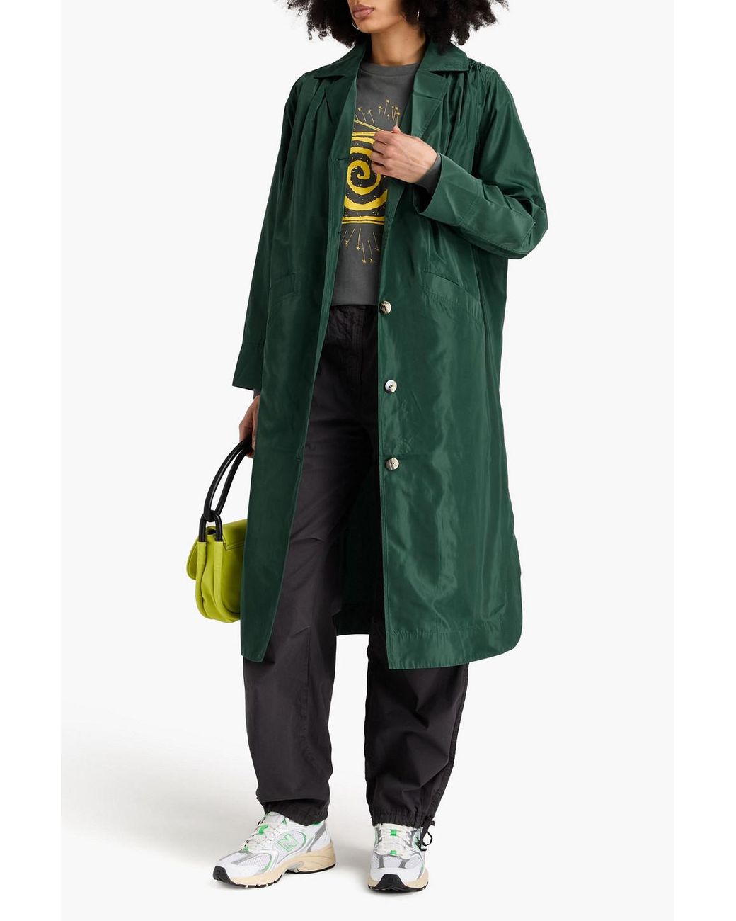 Ganni Shell Raincoat in Green Lyst UK