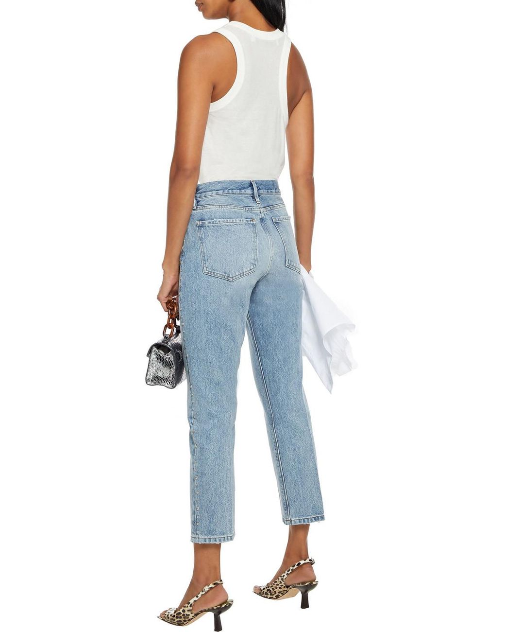 FRAME Denim Le Piper Studded Distressed 