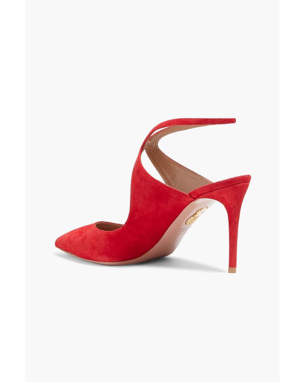 Aquazzura Talana 85 Cutout Suede Pumps in Red Lyst