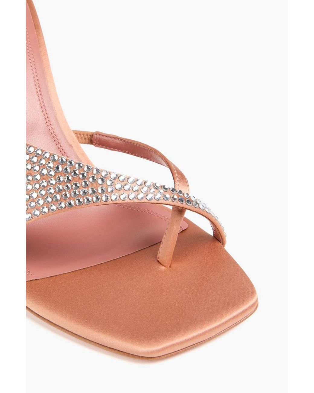 AMINA MUADDI Pink Shiona Crystal-Embellished Satin Mules