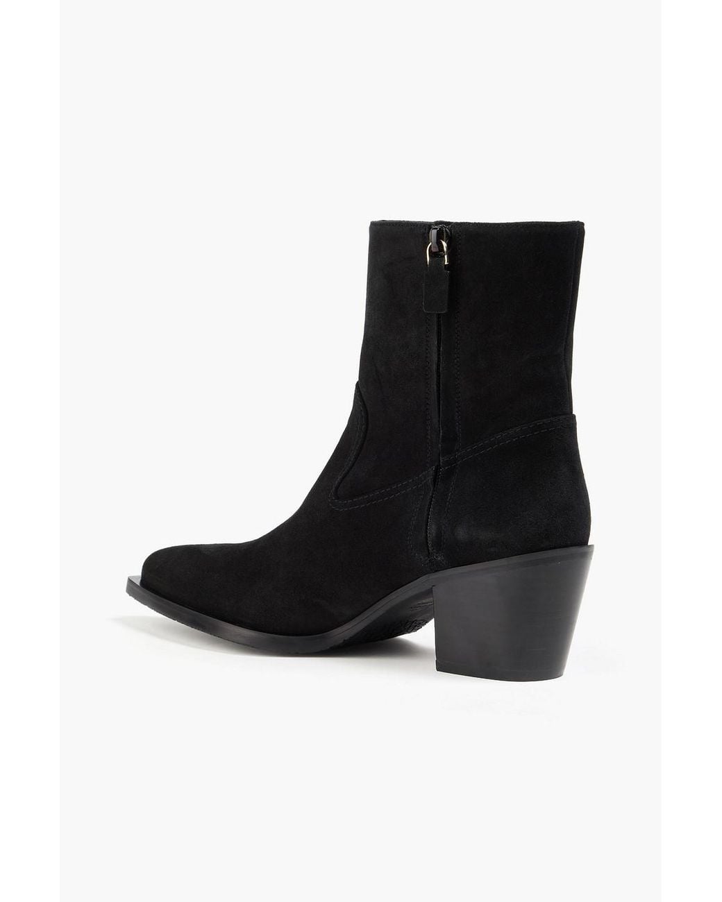 Stuart Weitzman Black Tate Suede Cowboy Boots
