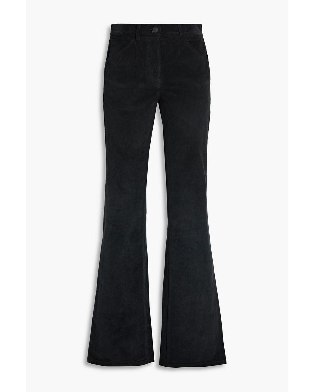 Nili Lotan Celia Cotton-blend Corduroy Bootcut Pants in Black