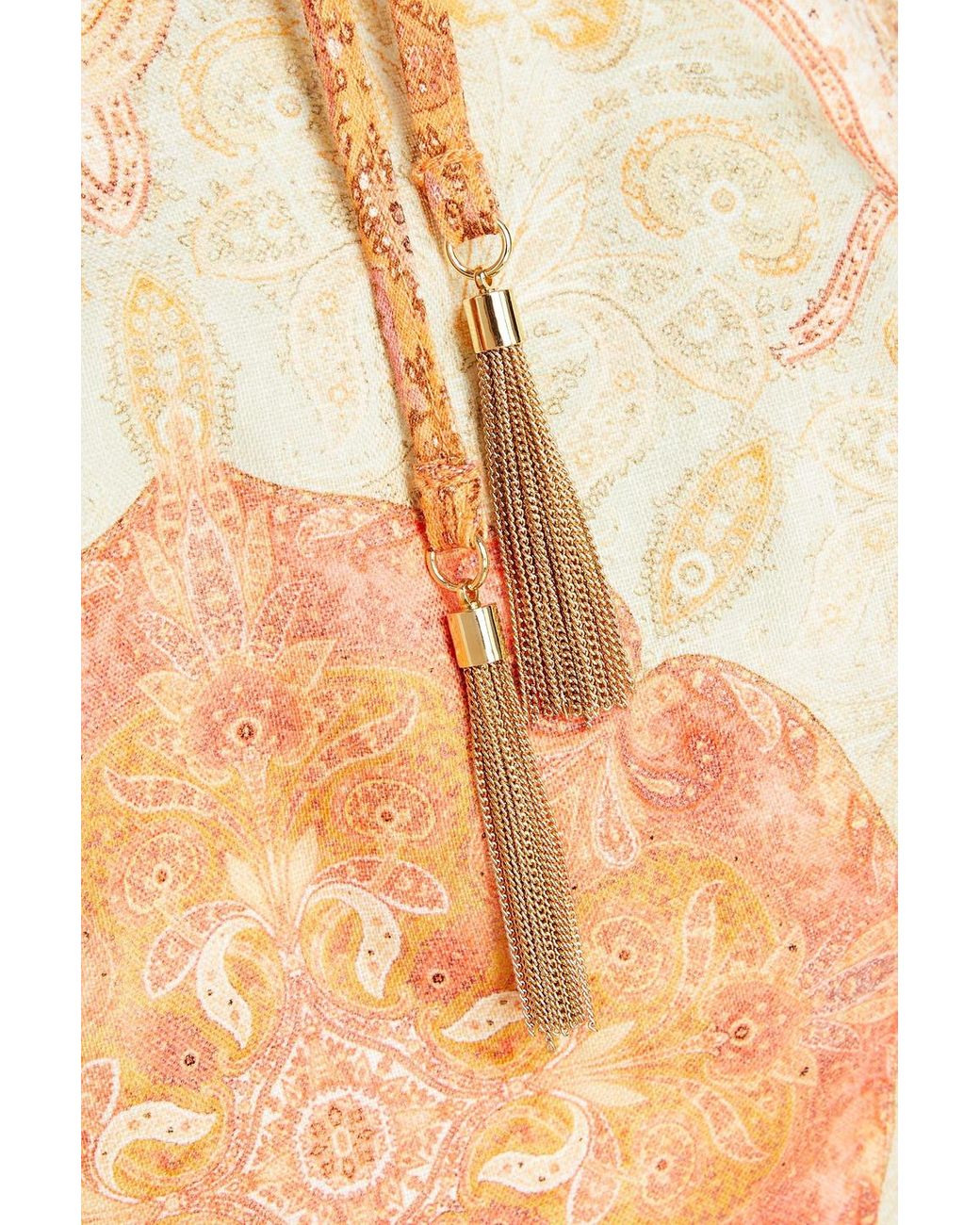 Zimmermann Cutout Paisley-print Linen Halterneck Maxi Dress in Metallic |  Lyst