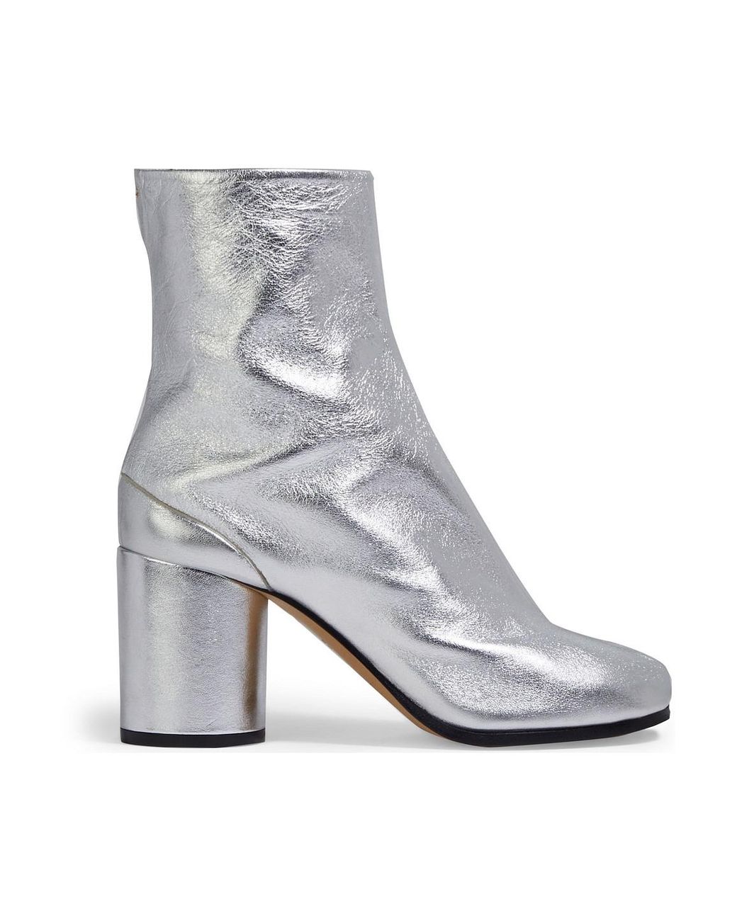 Maison Margiela Tabi Cracked-leather Ankle Boots in White | Lyst