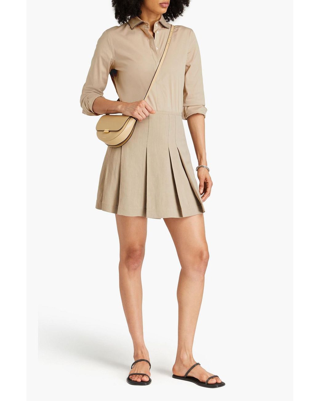 Brunello Cucinelli Natural Bead-embellished Cotton-blend Poplin Shirt