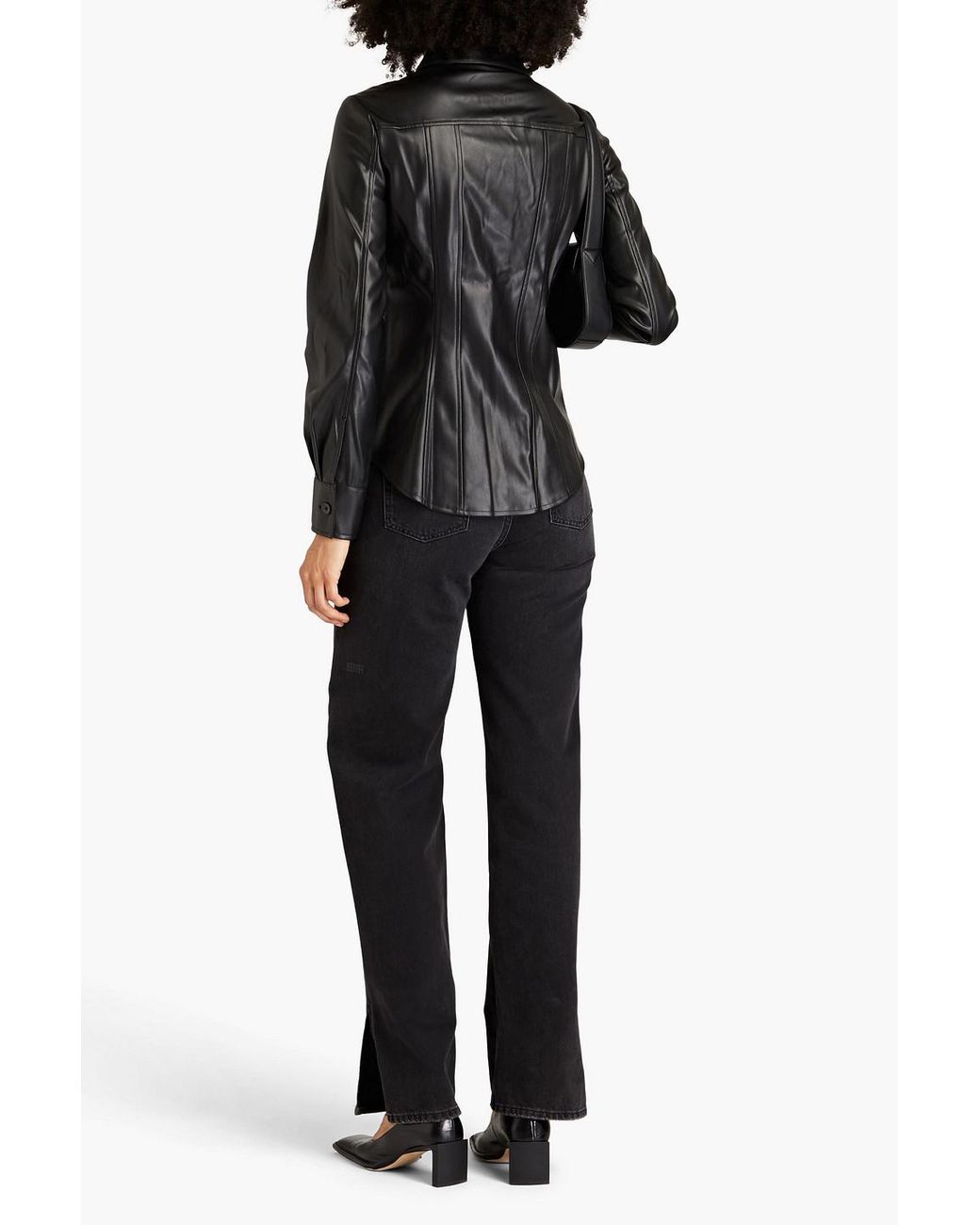 Proenza Schouler Faux Leather Shirt in Black Lyst UK