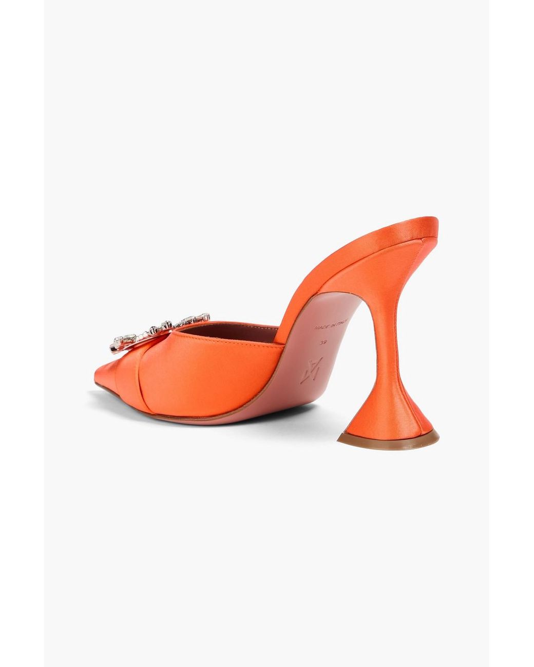 AMINA MUADDI Pink Begum Crystal-Embellished Satin Mules